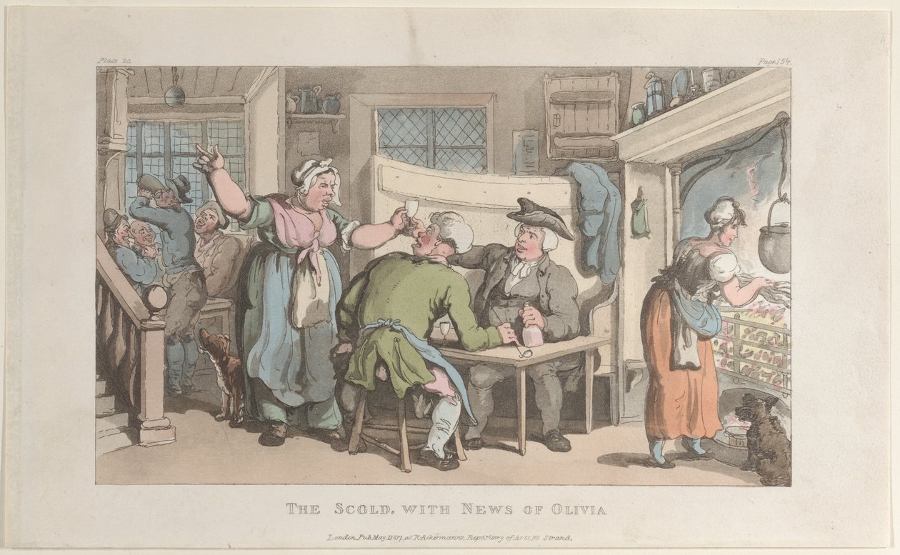 The Scold, with News of Olivia, from The Vicar of Wakefield by Thomas Rowlandson
