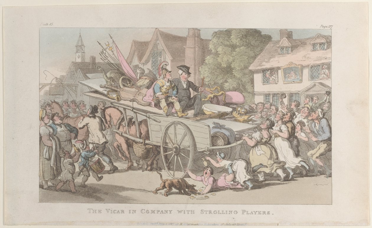 The Vicar in Company with Strolling Players, from The Vicar of Wakefield, May 1, 1817 by Thomas Rowlandson