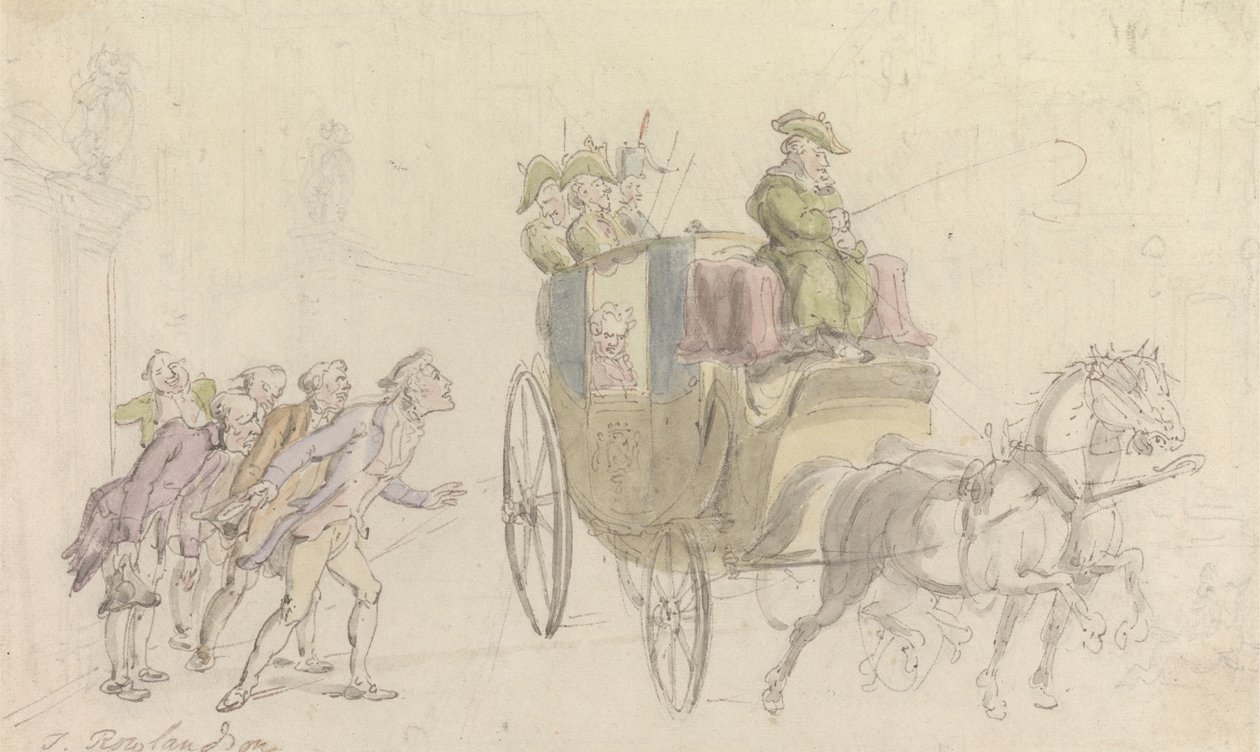 The Vicar of Wakefield: Attendance on a Nobleman by Thomas Rowlandson
