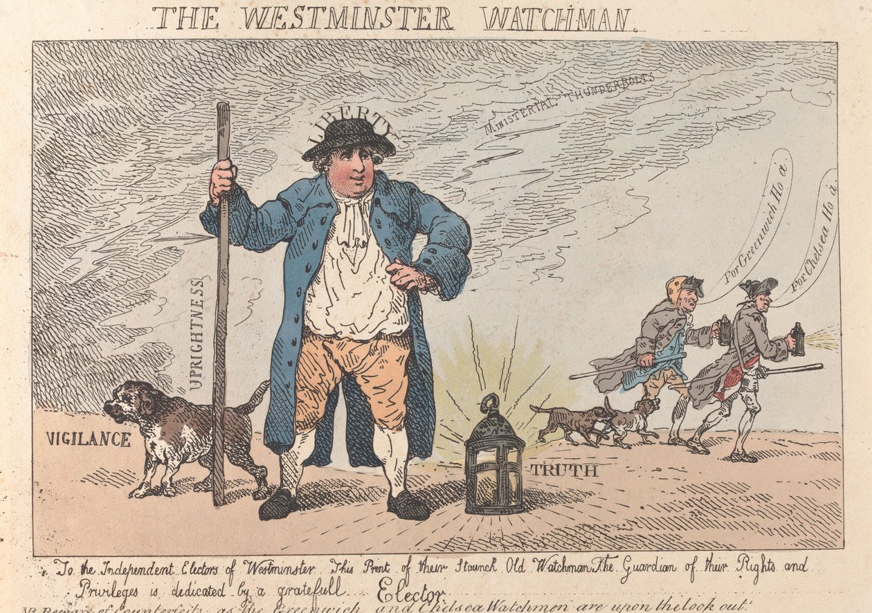 The Westminster Watchman by Thomas Rowlandson