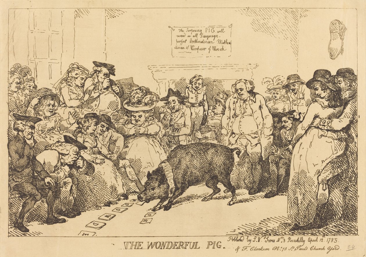 The Wonderful Pig by Thomas Rowlandson