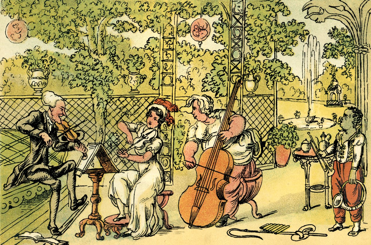 The Garden Trio by Thomas Rowlandson
