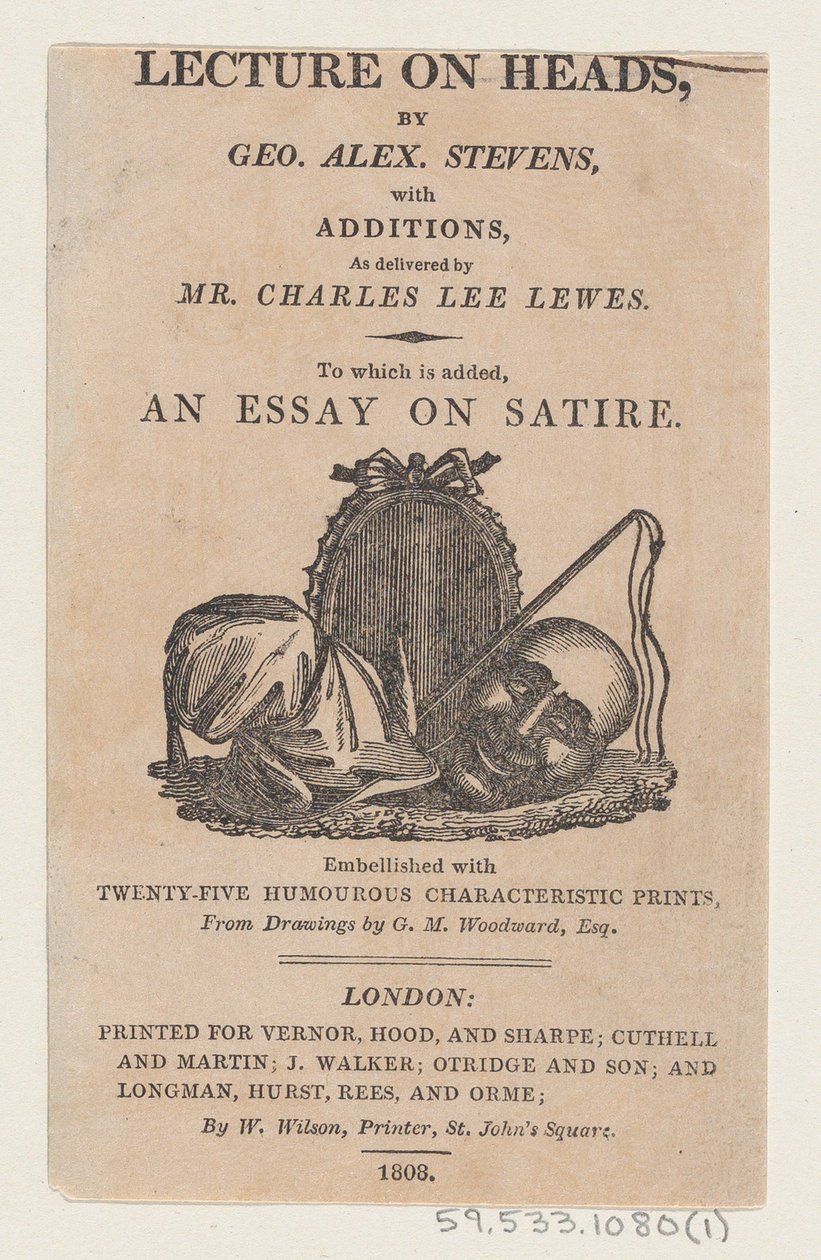 Title Page, from A Lecture on Heads by George Alexander Stevens by Thomas Rowlandson