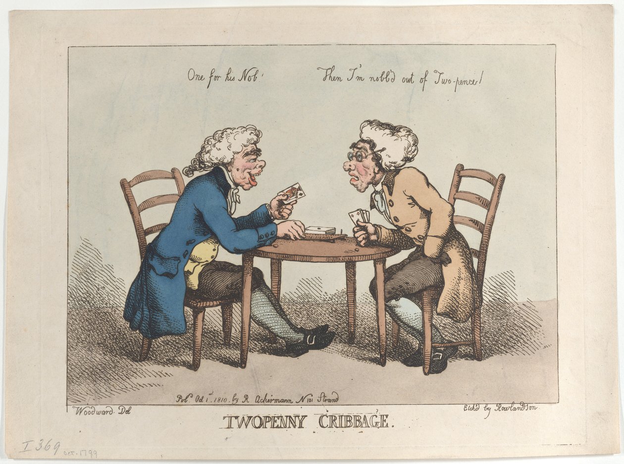 Twopenny Cribbage, Reissued 1810 by Thomas Rowlandson