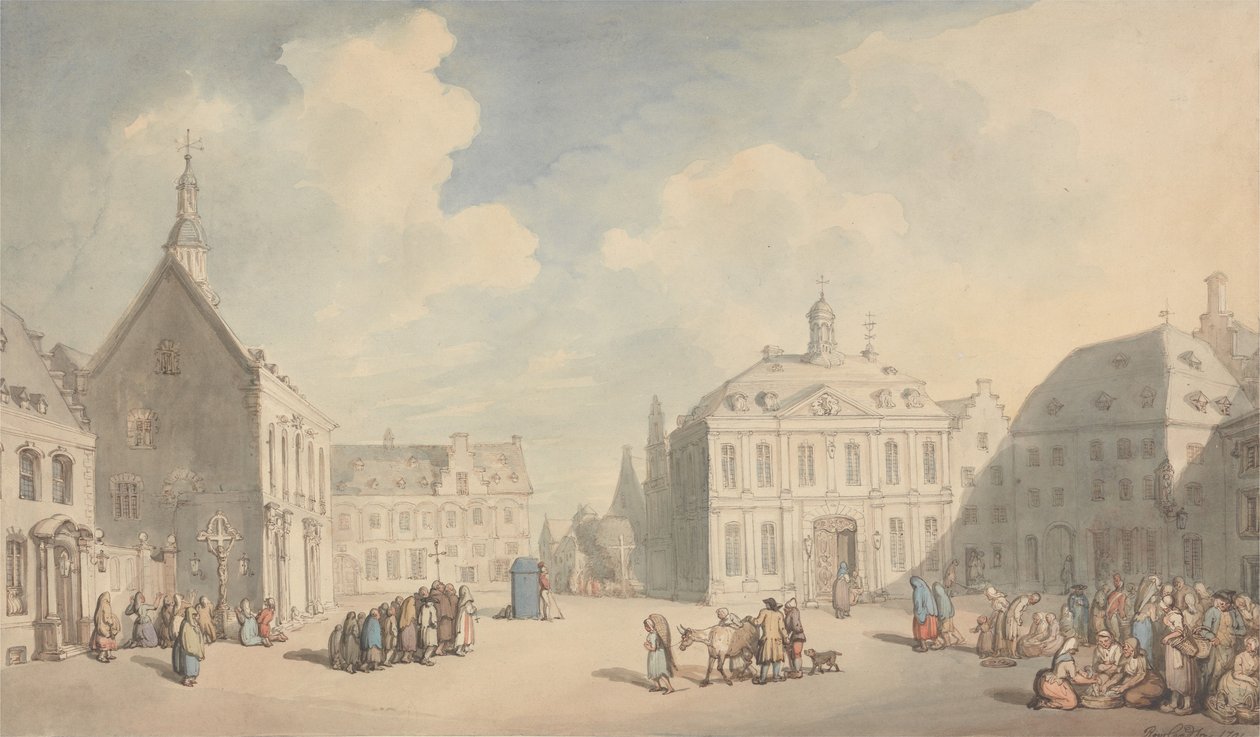 View of the Market Place at Juliers in Westphalia by Thomas Rowlandson