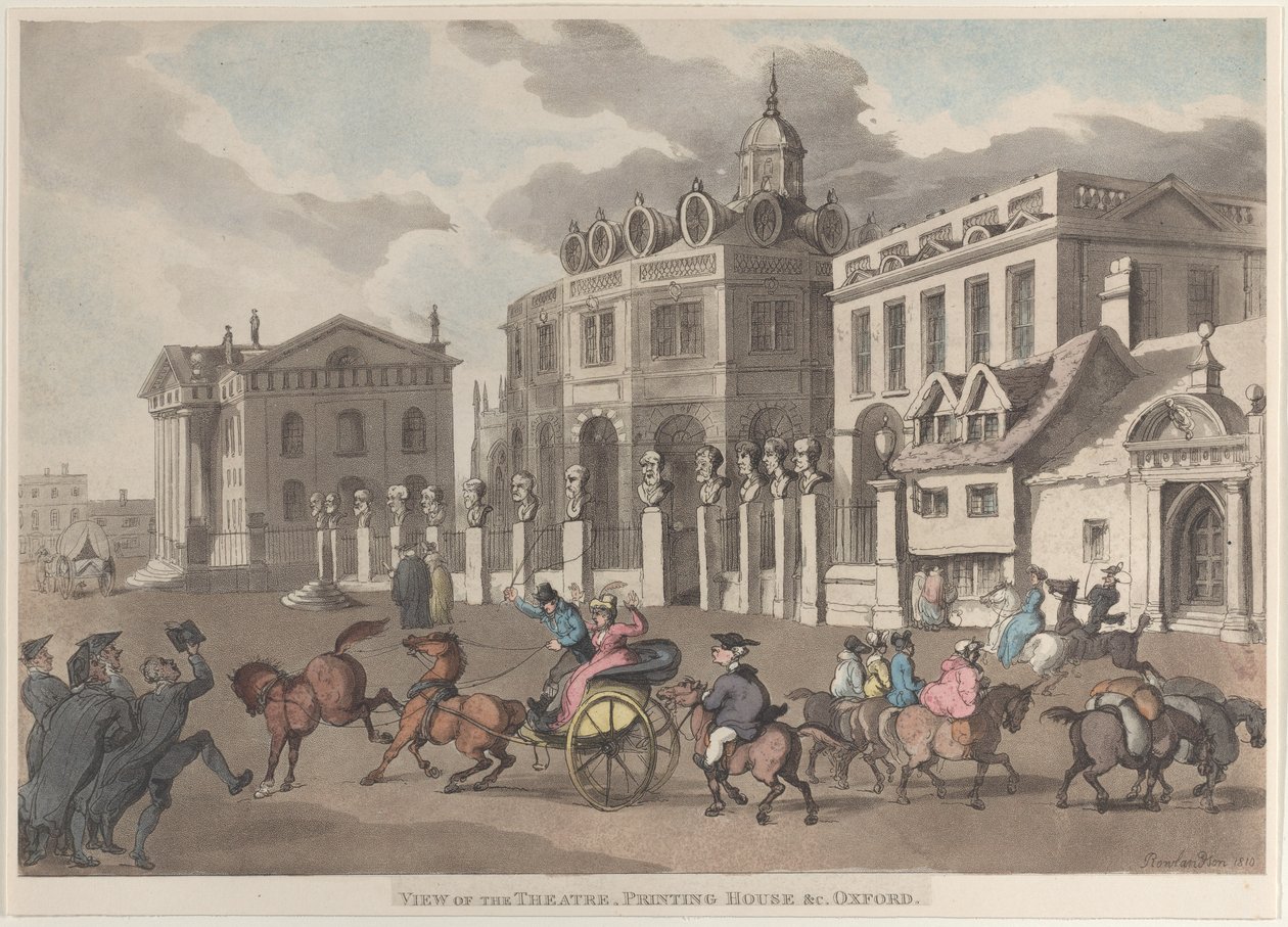 View of the Theatre, Printing House &c. Oxford by Thomas Rowlandson