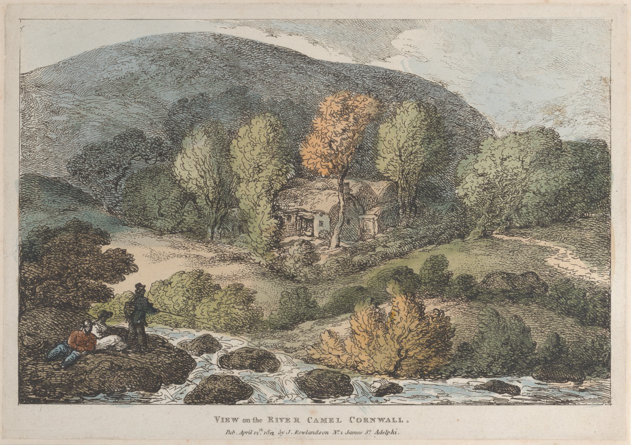 View on the River Camel Cornwall, from Views in Cornwall, April 12, 1812 by Thomas Rowlandson