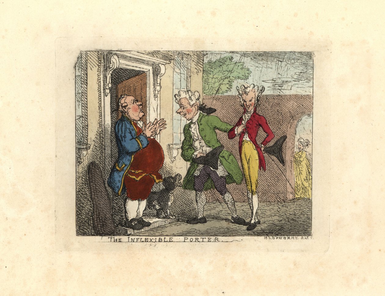 Visiting Gentlemen Refused Entry to a House by a Servant by Thomas Rowlandson