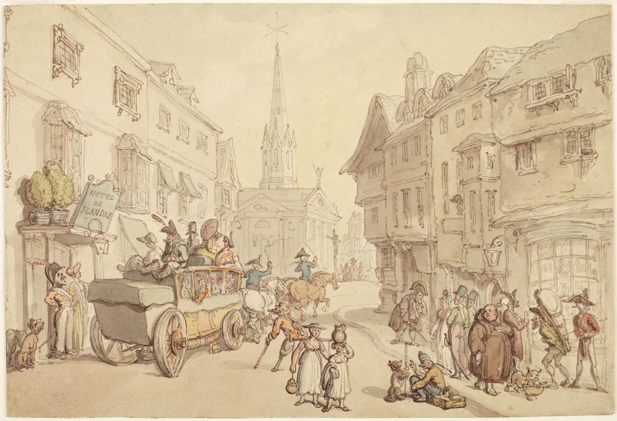 Journey in France: Hotel de Flandre by Thomas Rowlandson