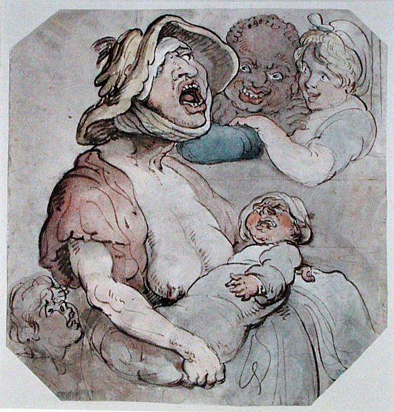Wet Nurse Interrupted by Thomas Rowlandson
