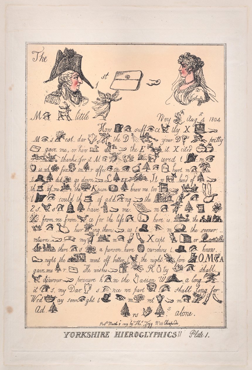 Yorkshire Hieroglyphics, Plate 1 by Thomas Rowlandson