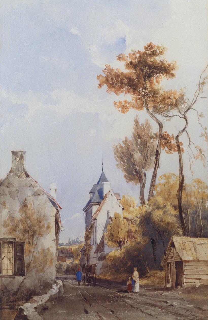 A View of a Village Street, Waterloo by Thomas Shotter Boys