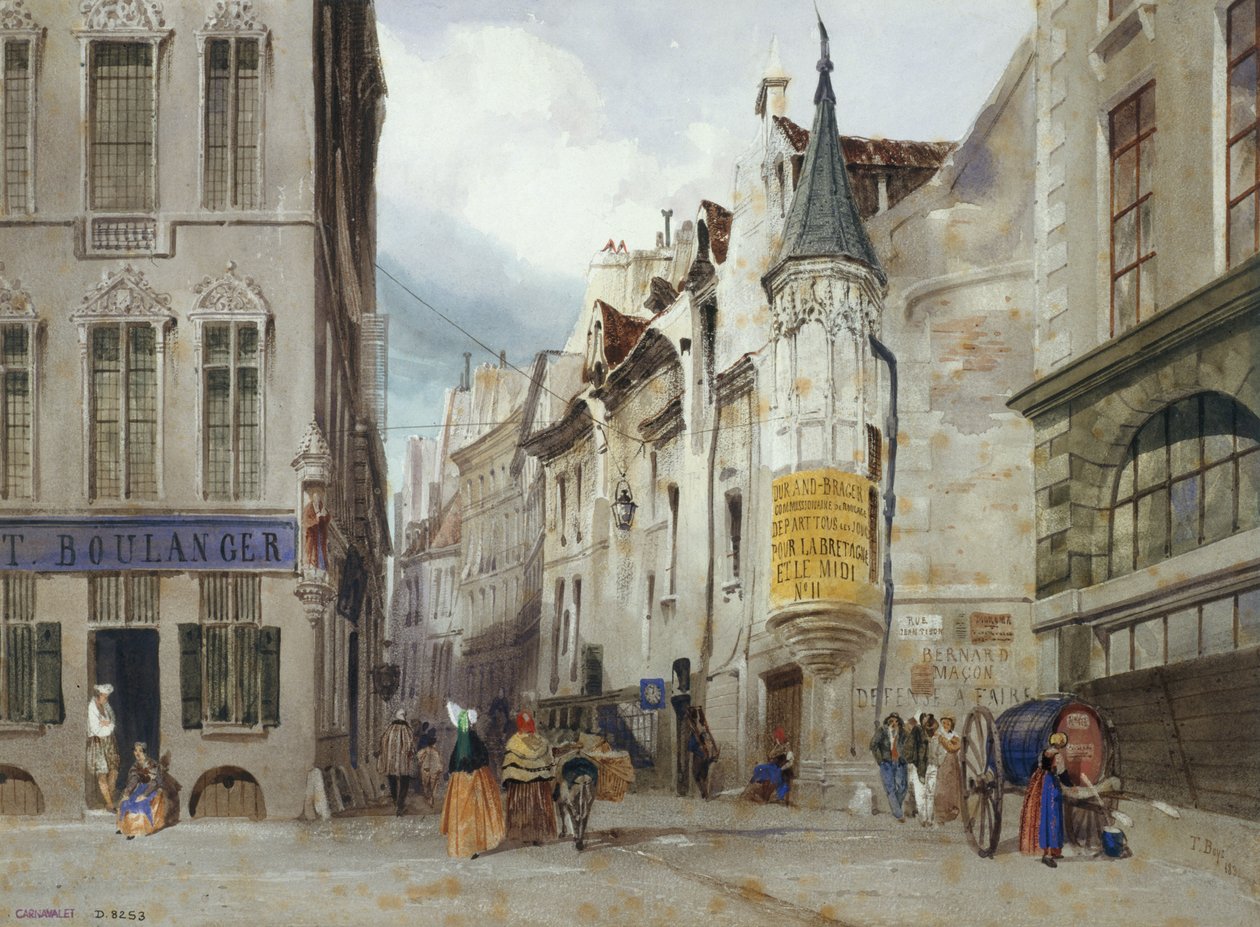 The Intersection of Rue Bailleul and Jean Tison, Current 1st Arrondissement, Paris by Thomas Shotter Boys