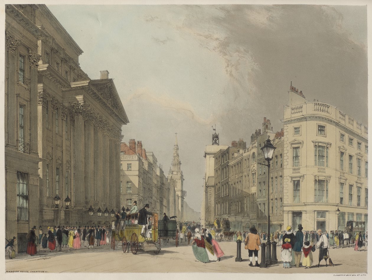 London As It Is: Mansion House, Cheapside by Thomas Shotter Boys