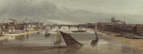 London Bridge from Southwark Bridge by Thomas Shotter Boys