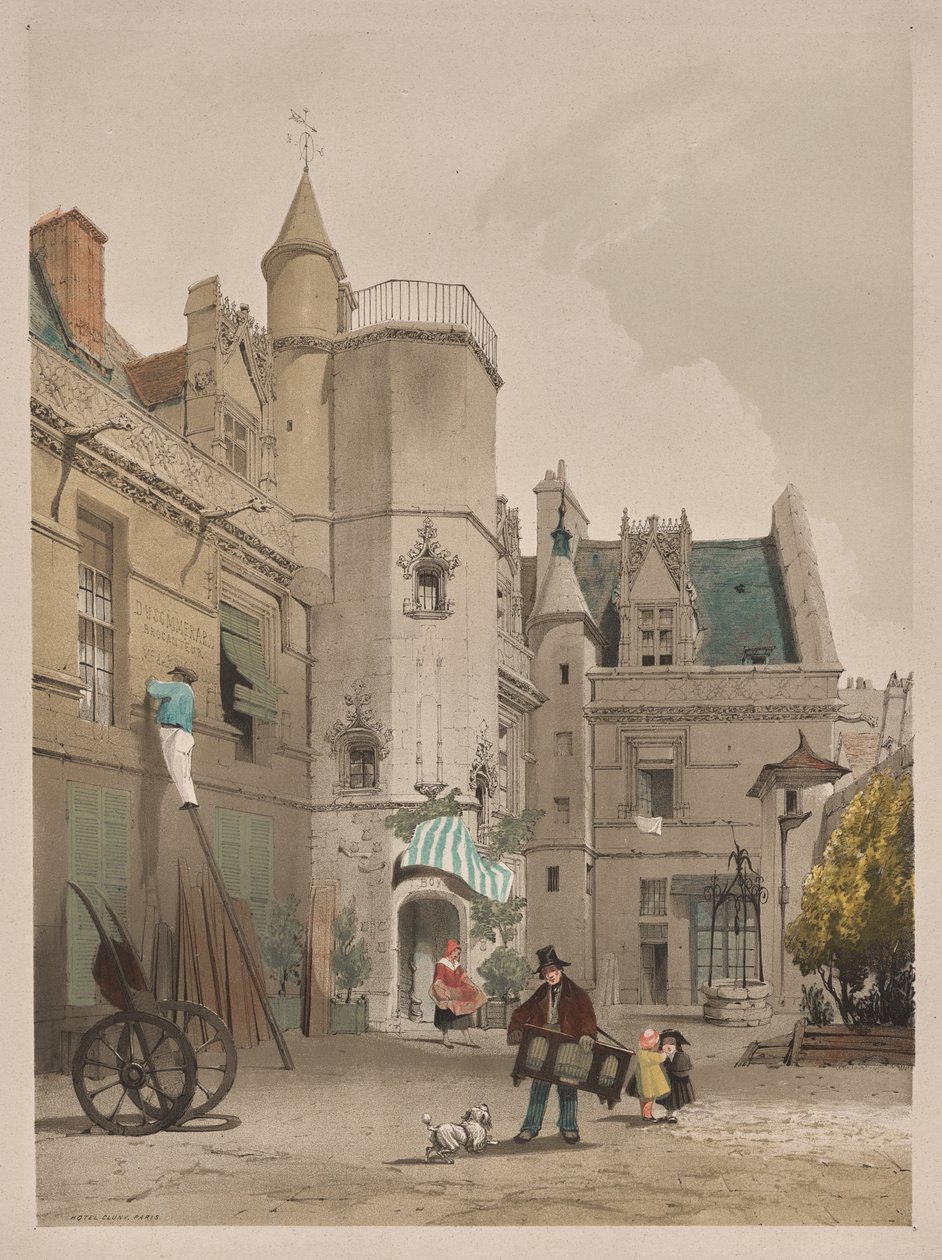 Picturesque Architecture in Paris, Ghent, Antwerp, Rouen: Hôtel Cluny, Paris by Thomas Shotter Boys