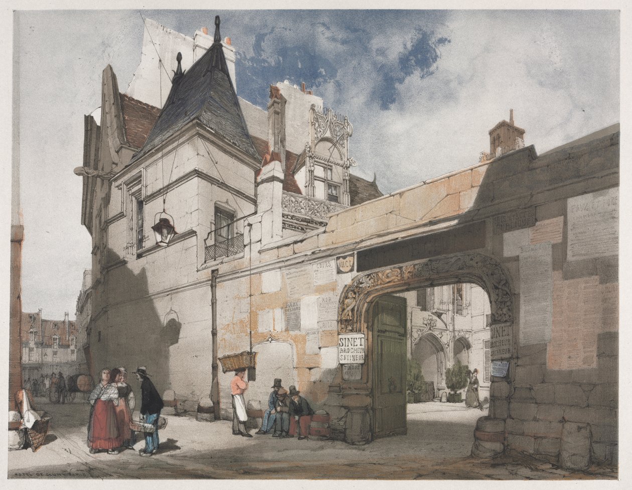 Picturesque Architecture in Paris, Ghent, Antwerp, Rouen: Hôtel de Cluny, Paris by Thomas Shotter Boys