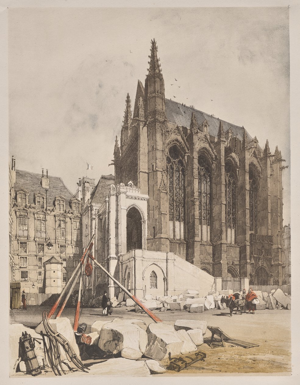 Picturesque Architecture in Paris, Ghent, Antwerp, Rouen: La. Ste Chapelle, Paris by Thomas Shotter Boys