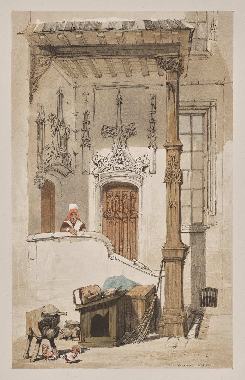 Picturesque Architecture in Paris, Ghent, Antwerp, Rouen: Rue des Marmousets, Paris by Thomas Shotter Boys