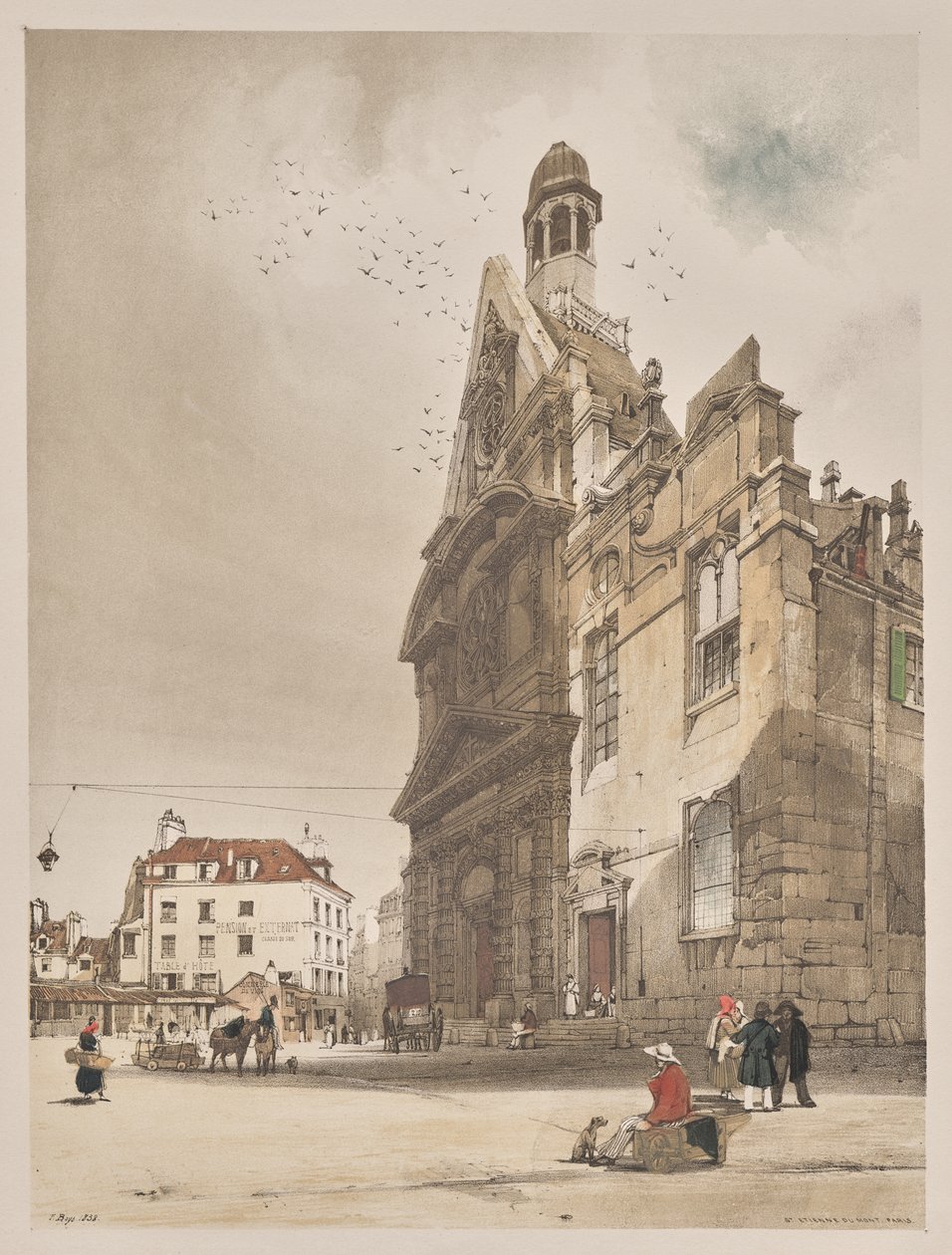 Picturesque Architecture in Paris, Ghent, Antwerp, Rouen: St. Etienne du Mont, Paris by Thomas Shotter Boys