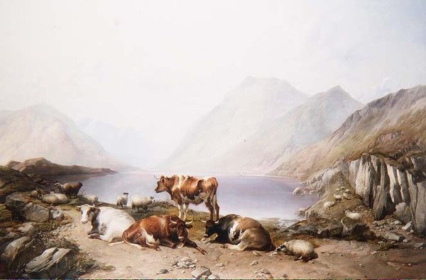 A Halt on the Drove, Loch Etive by Thomas Sidney Cooper