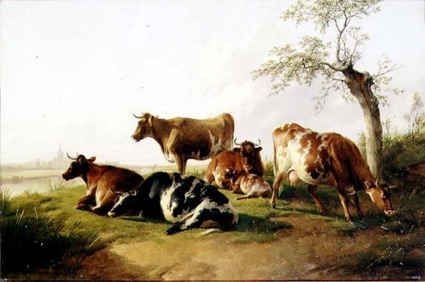 Cattle in a Landscape by Thomas Sidney Cooper