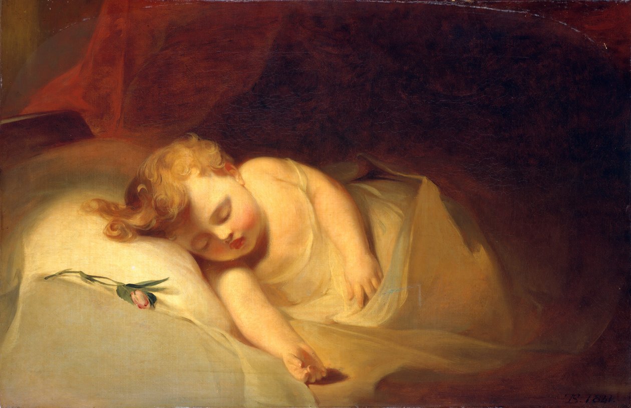 Child Asleep, The Rosebud, 1841 by Thomas Sully
