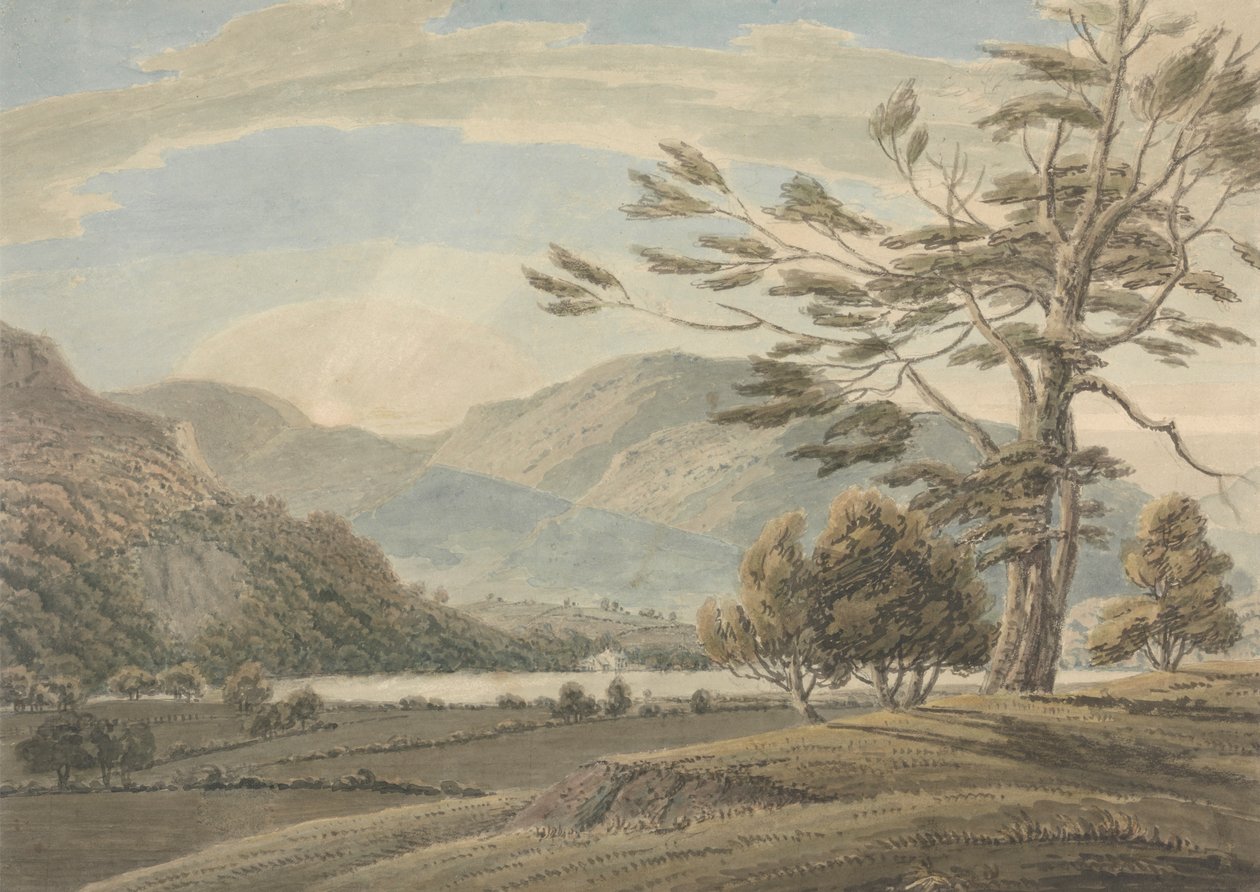 Landscape: Trees, Lakes and Mountains, Lake District by Thomas Sunderland
