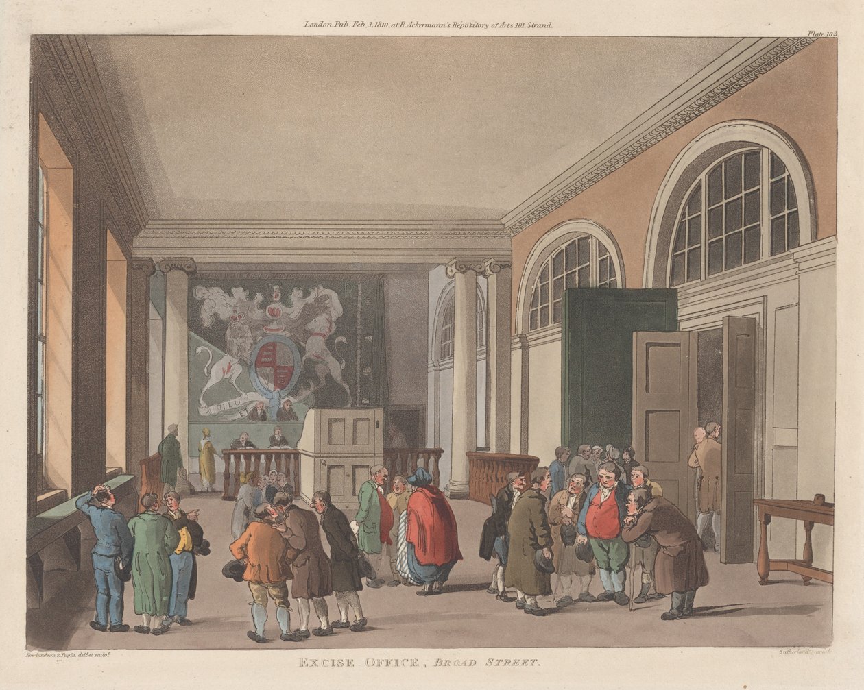 Excise Office, Broad Street, February 1, 1810 by Thomas Sutherland