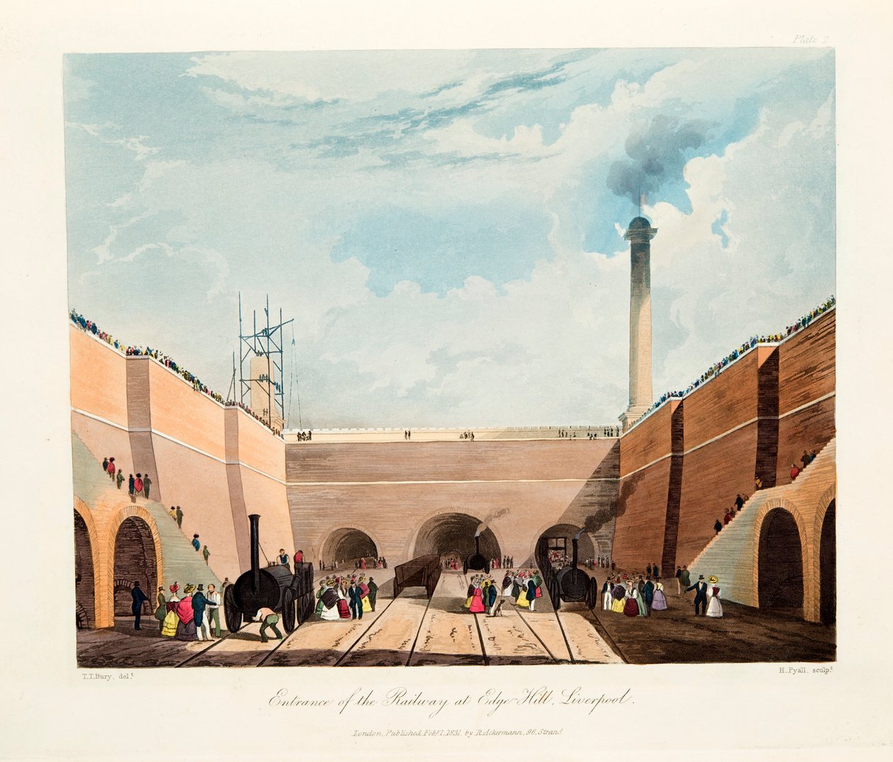 Entrance of the Railway at Edge Hill, Liverpool, 1831 by Thomas Talbot Bury