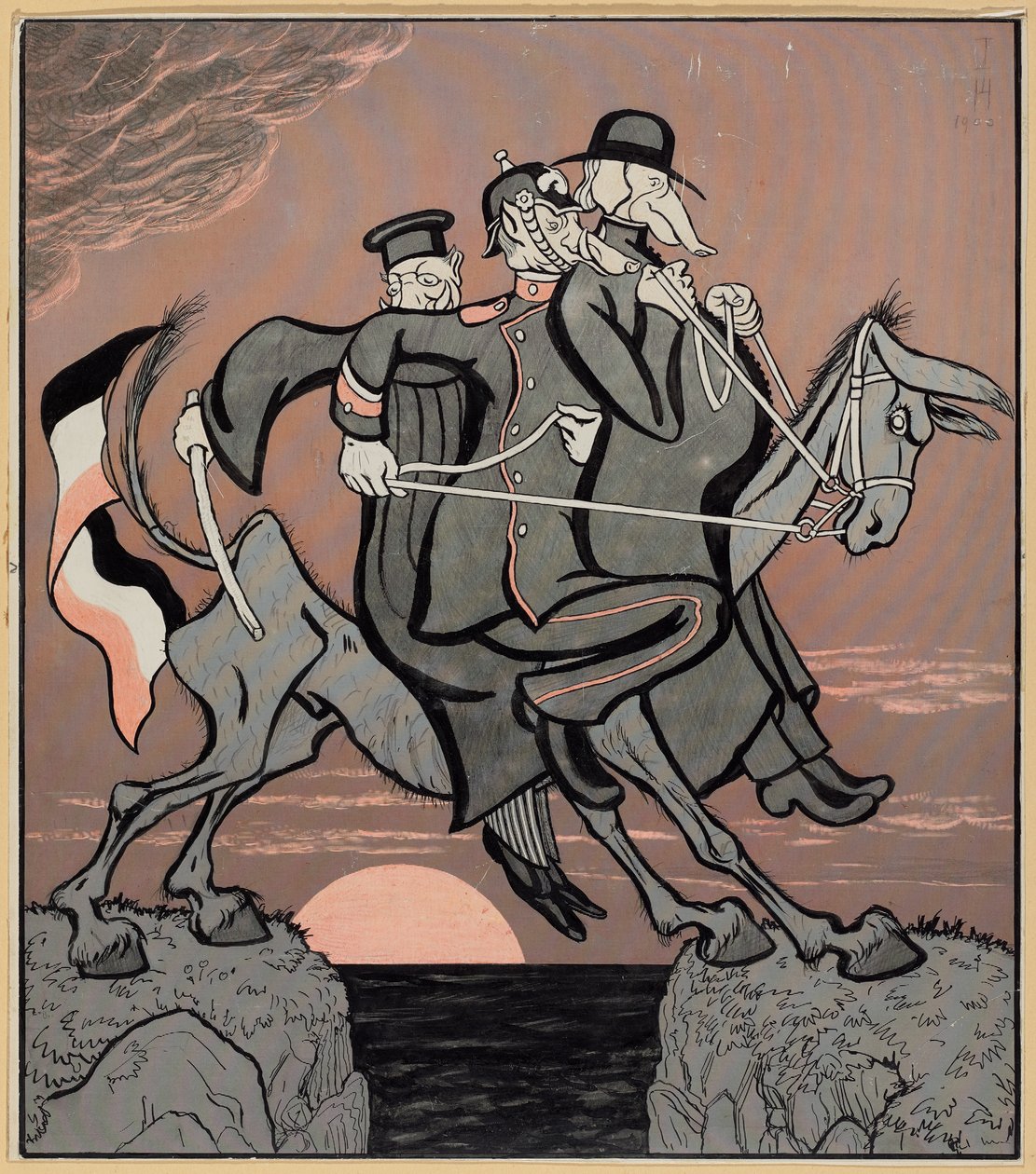 We Are Governed Too Much; Simplicissimus V/3, 1900 by Thomas Theodor Heine