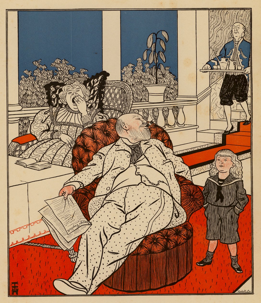 Young Boy Asking His Father What He Wants to Be When He Grows Up by Thomas Theodor Heine