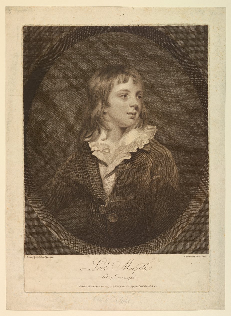 Portrait of George Howard, Sixth Earl of Carlisle, Viscount Morpeth by Thomas Trotter