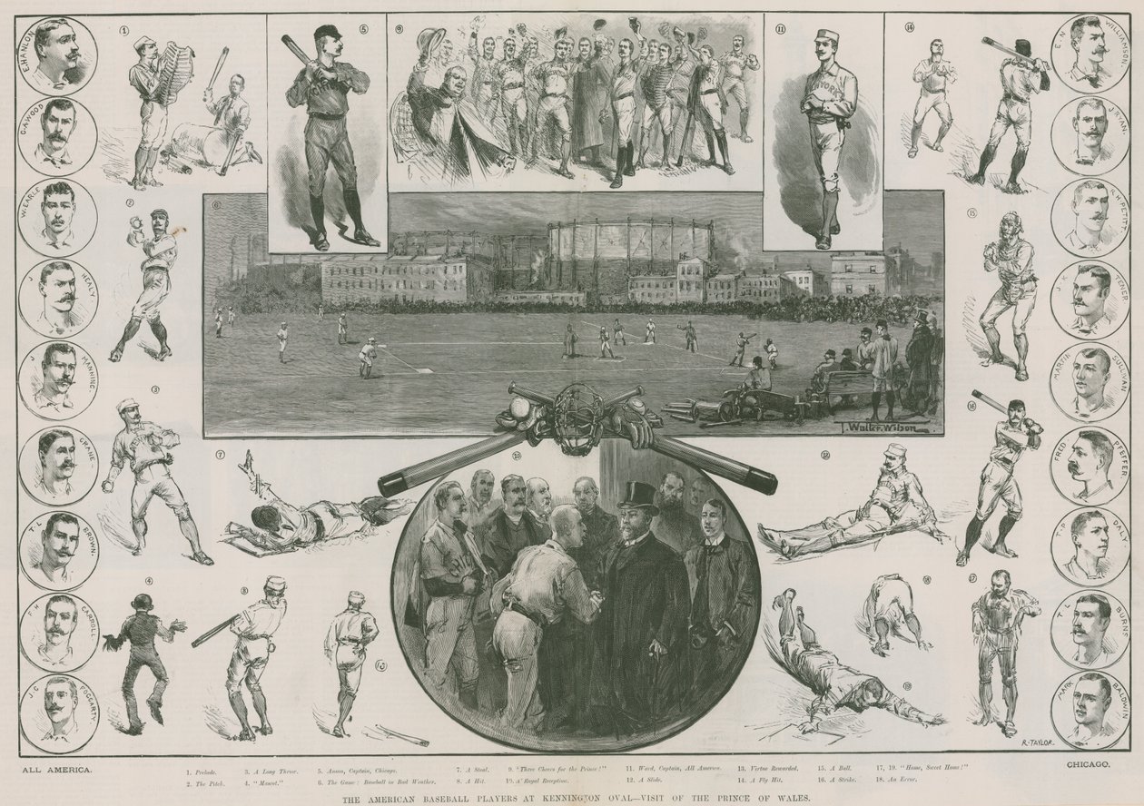 The American Baseball Players at Kennington Oval - Visit of the Prince of Wales by Thomas Walter Wilson