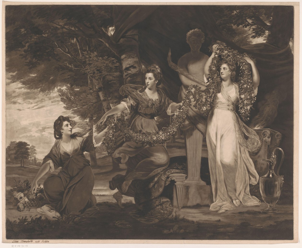 Portrait of Barbara Beresford, Elizabeth Gardiner, and Anne Townshend as the Three Graces by Thomas Watson
