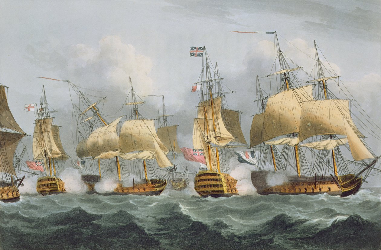Lord Howe in the Queen Charlotte, Breaking the Enemy Line, May 29th 1794, Engraved by Thomas Sutherland for J. Jenkins