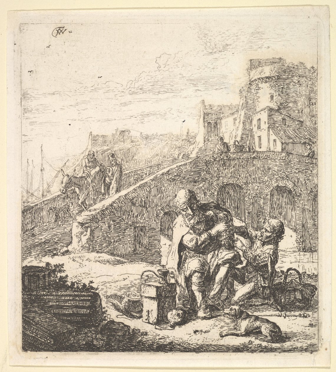 Lazarillo Stealing Grapes from the Poor Blind Beggar by Thomas Wijck