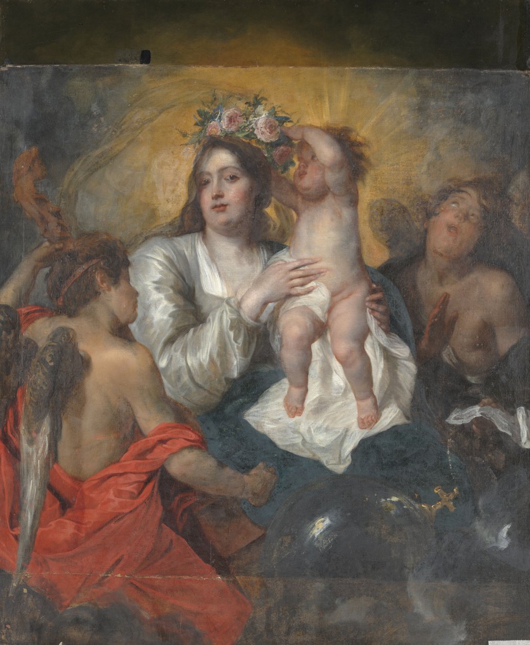 The Virgin Crowned by the Infant Christ by Thomas Willeboirts Bosschaert