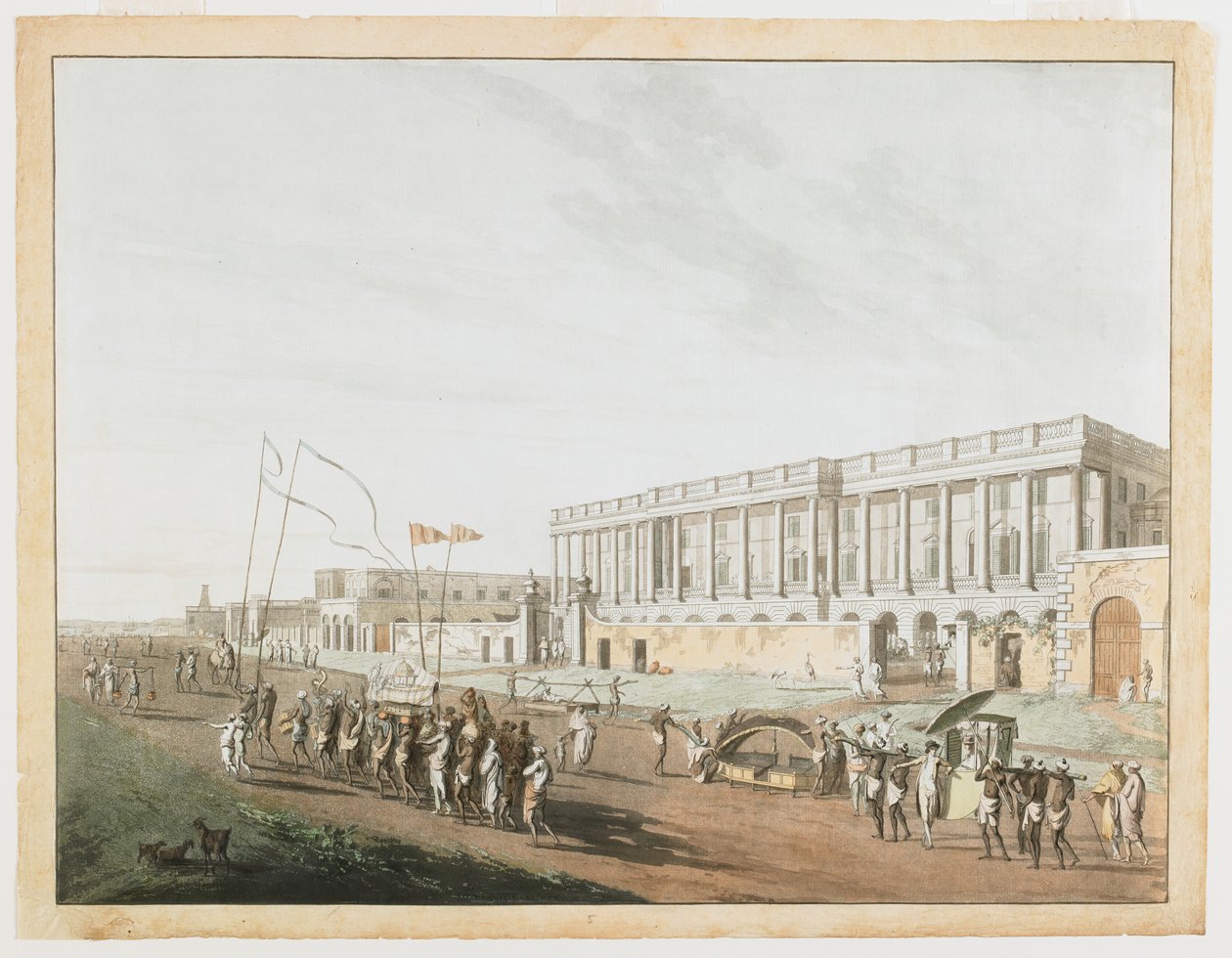 The New Court House and Chandpam Ghaut from the Views of Calcutta by Thomas und William Daniell