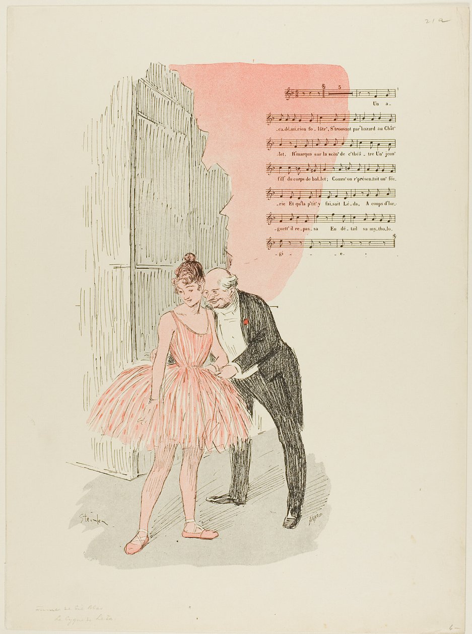 Leda and the Swan by Théophile Alexandre Pierre Steinlen