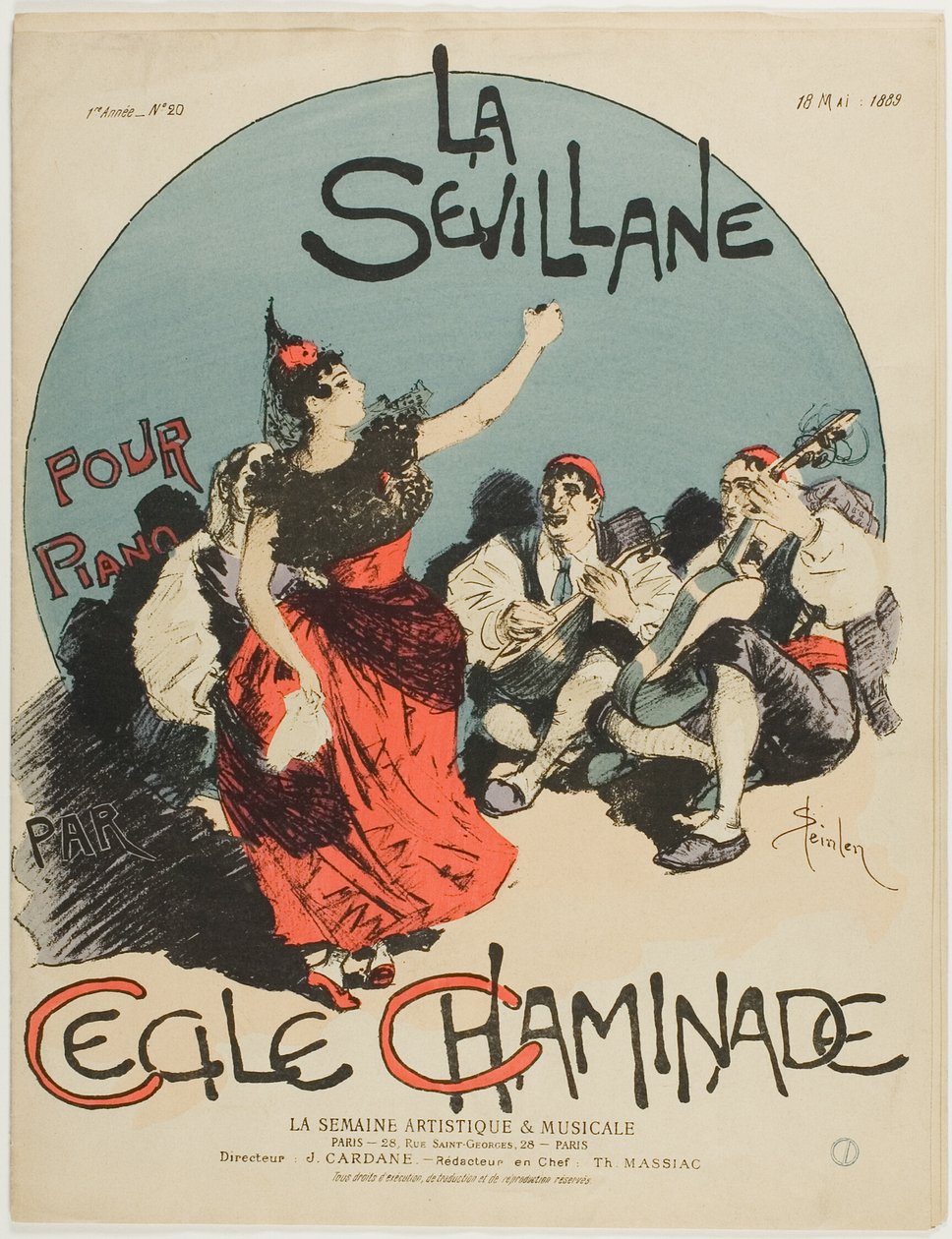 Overture for The Woman from Seville, for Piano, by Cecile Chaminade by Théophile Alexandre Pierre Steinlen