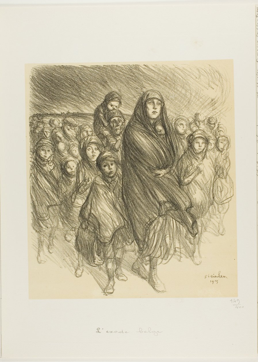 The Belgian Exodus by Théophile Alexandre Pierre Steinlen