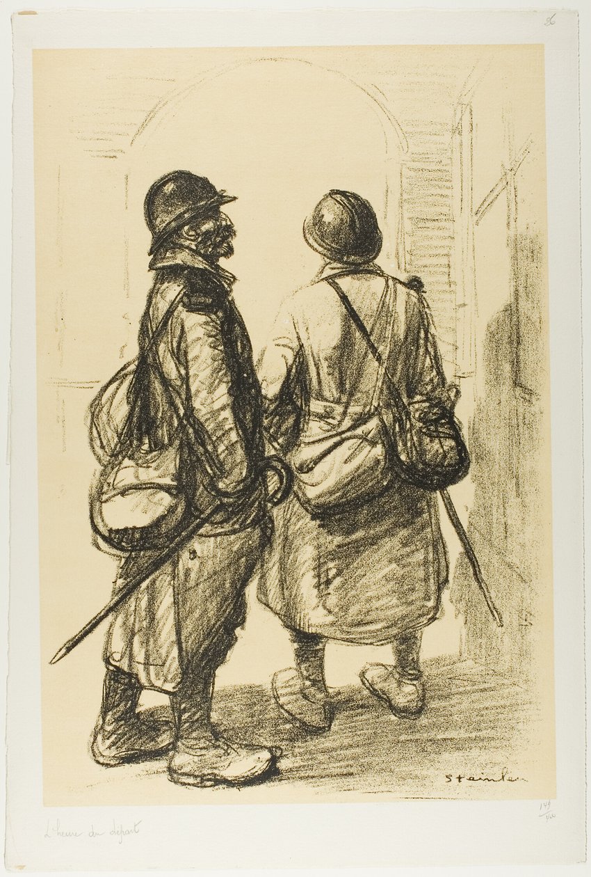 The Hour of Departure, plate twenty-six from Actualités by Théophile Alexandre Pierre Steinlen