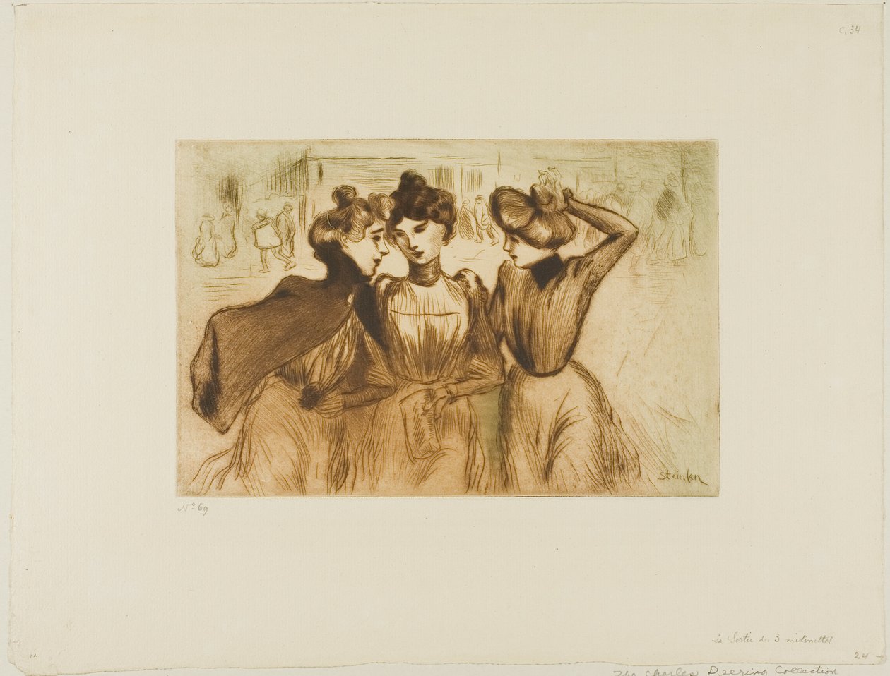 Three Working Girls Out for Lunch by Théophile Alexandre Pierre Steinlen