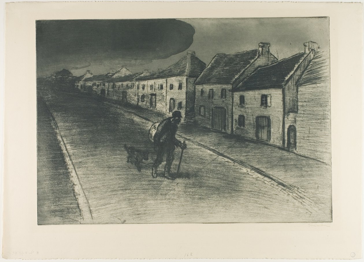 Tramp Passing Through a Sleeping Village by Théophile Alexandre Pierre Steinlen