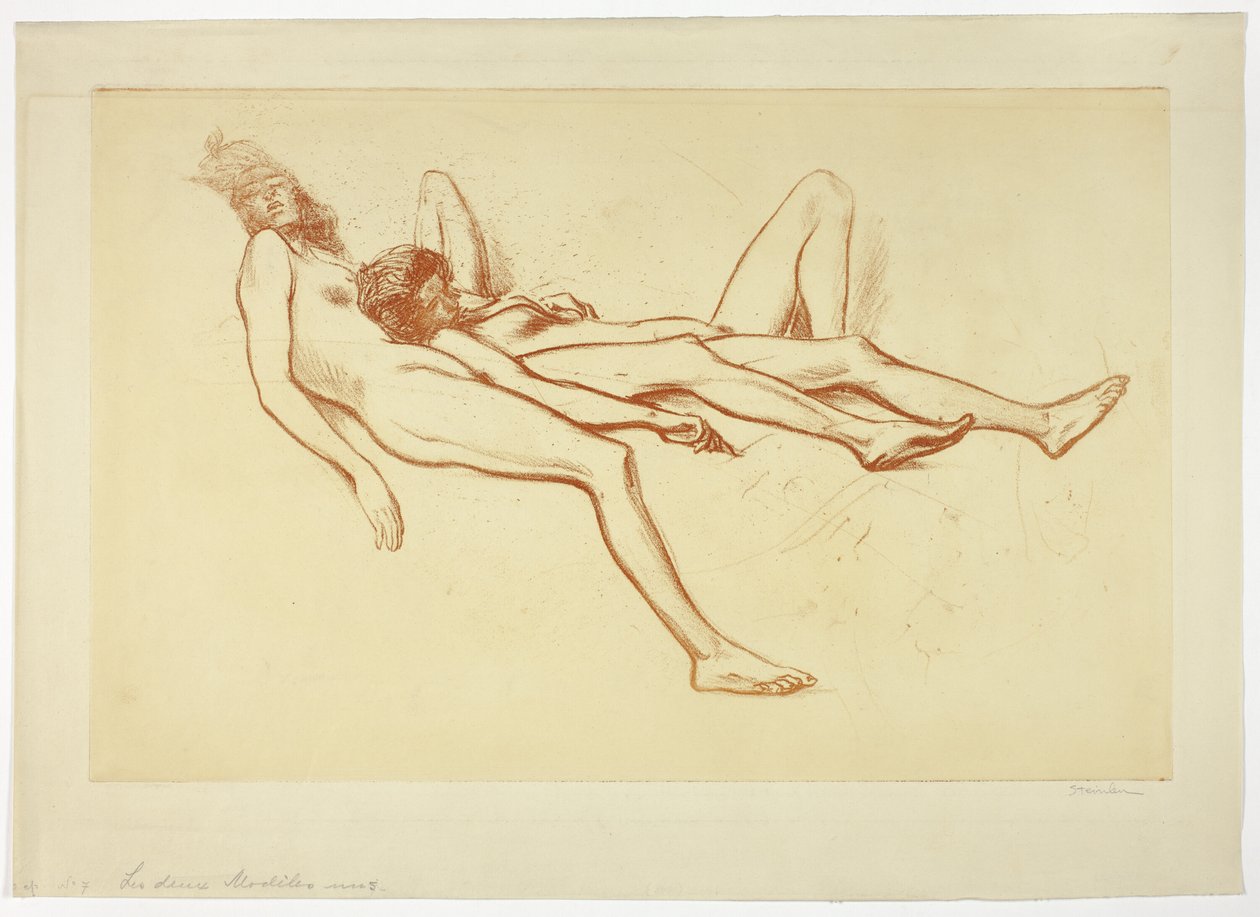Two Nude Models by Théophile Alexandre Pierre Steinlen