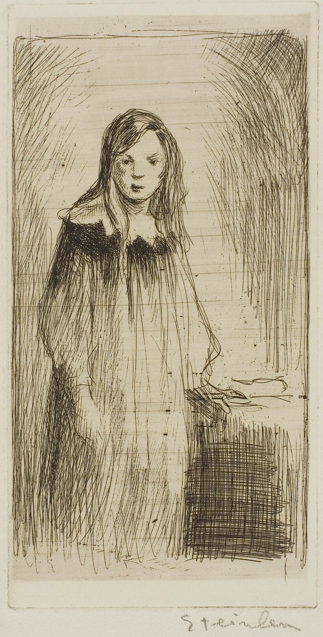 Young Girl Standing by Théophile Alexandre Pierre Steinlen