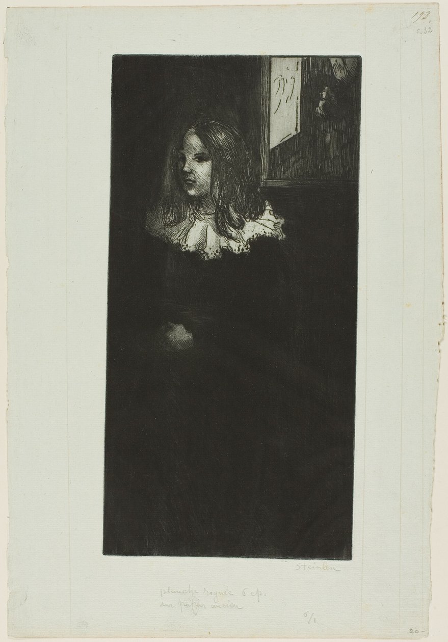 Young Girl with a White Collar by Théophile Alexandre Pierre Steinlen
