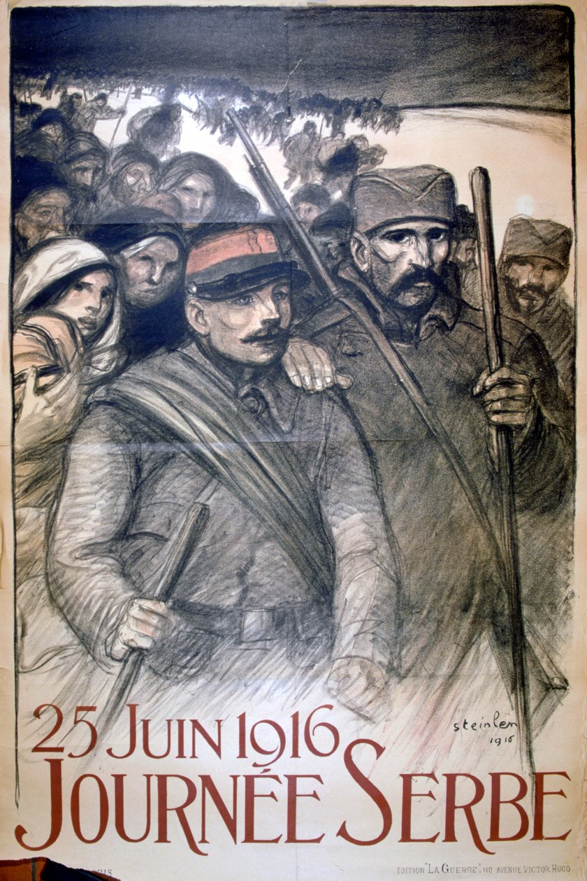 25 June 1916 - Serbia Day, French World War I poster by Théophile Alexandre Steinlen