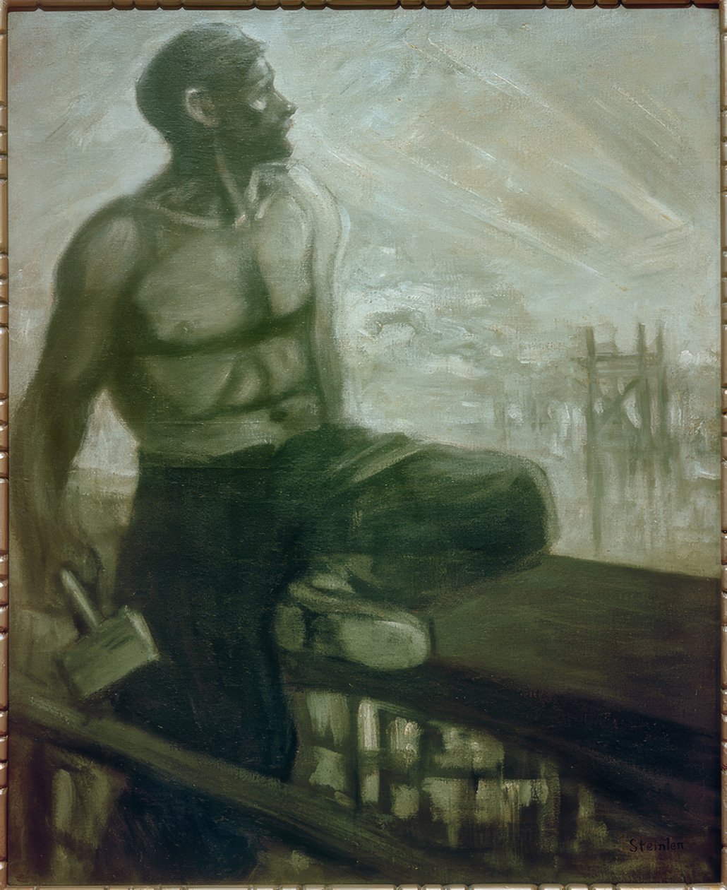 The Carpenter above the Harbor by Théophile Alexandre Steinlen